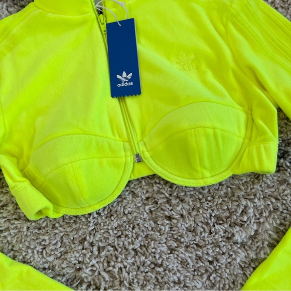 💙NWT💙 ADIDAS Jeremy Scott Track Top Solar Yellow - Picture 4 of 10